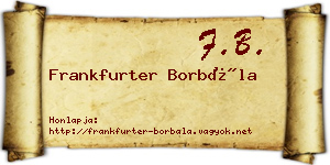 Frankfurter Borbála névjegykártya